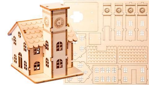 Bastelset aus Holz "Rathaus"