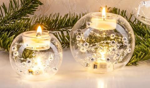 Beleuchteter Glas-Teelichthalter-LED