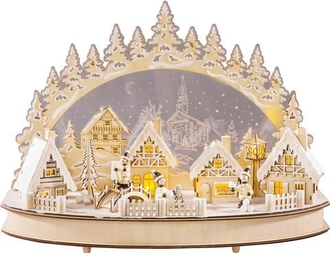 Lichterbogen-LED Winterstadt m.Acrylglas-