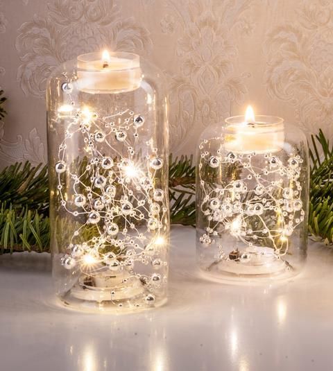 Beleuchteter Glas-Teelichthalter-LED