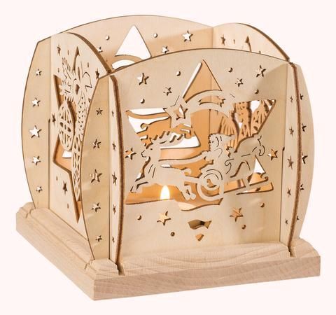 Laterne Weihnachtsmann auf Schlitten