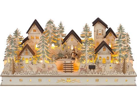 XL-Weihnachtsdorf-LED mit geschnitzten