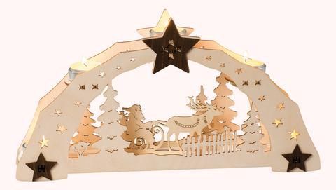 Leuchter Weihnachtsmann mit Schlitten