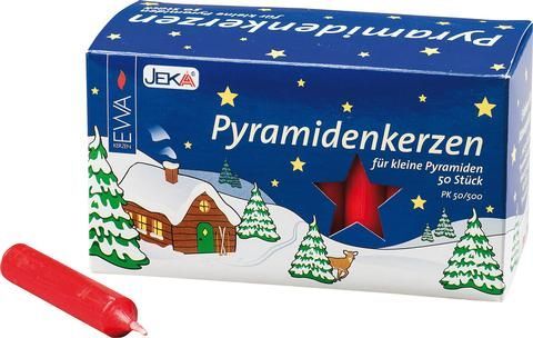 Pyramidenkerzen rot, 50-er Pack,