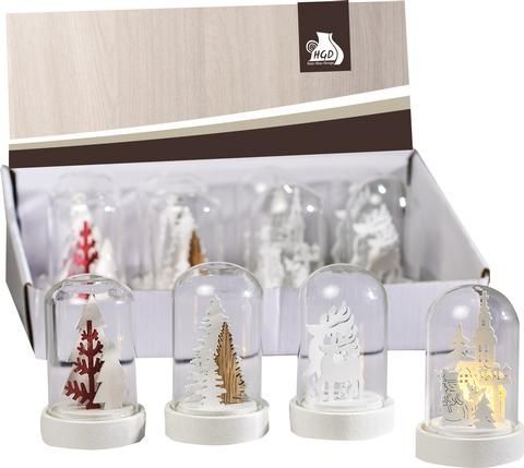 Mini-Glasdome mit 1 LED, weiß