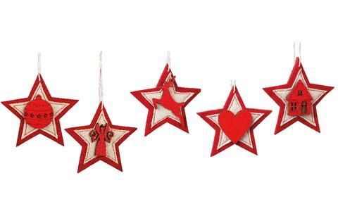 Baumbehang Ersatzsortiment (Filz, rot/weiß)