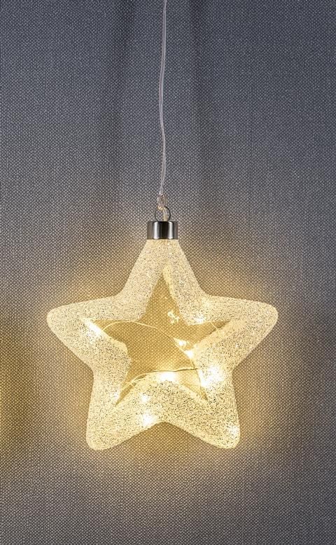 Glasstern-LED beleuchtet, Frost Dekor