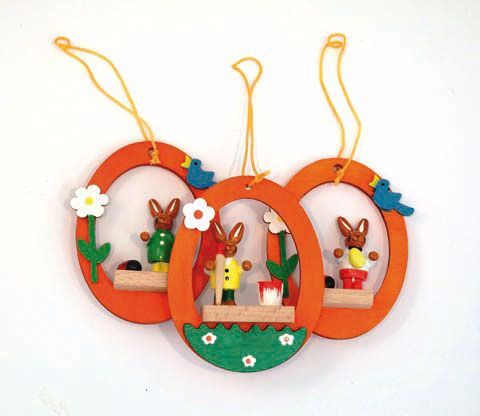 Baumbehang aus Holz, orange