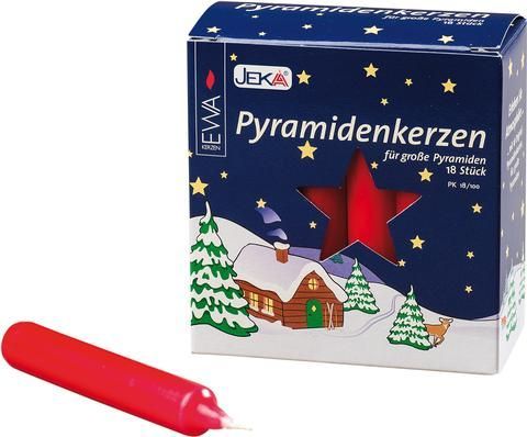 Pyramidenkerzen, rot, 18er Pack