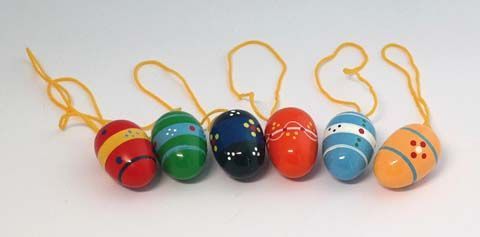 Holz-Ostereier, 6er Pack